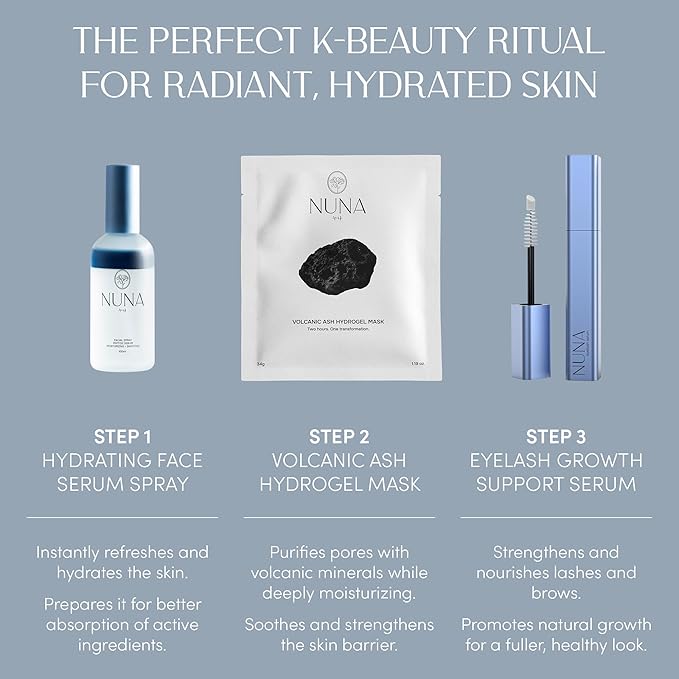 NUNA Eyelash Growth Support Serum 6ml – Eye Lash and Eyebrow Enhancing Serum for Women & Men with Biotin - Korean Multi Peptide & Natural Extracts – Promotes Fuller and Longer Lashes - 6 Month Supply