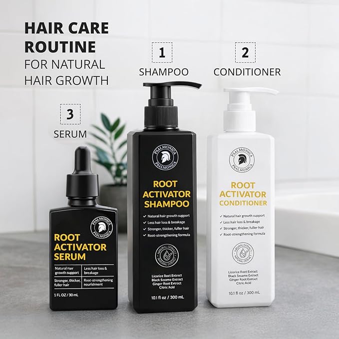 Hair Growth Shampoo and Conditioner Set: Mens Sulfate Free Hair Growth Root Activator Thickening Shampoo for Hair Loss and Thinning Hair - Hair Loss RegrowthTreatments for Women Men