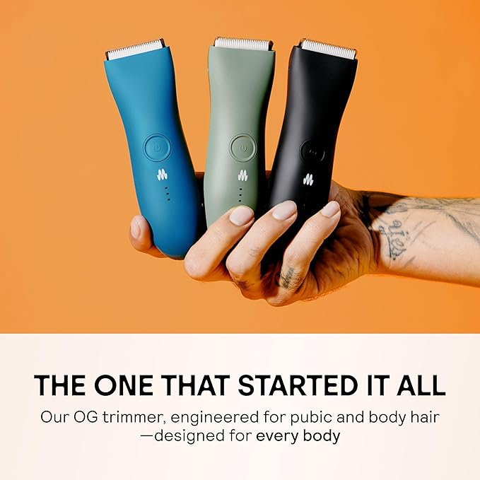 MERIDIAN The Trimmer Original - Body Hair Trimmer for Men, Electric Shaver for Pubic Hair, Chest, Legs & Bikini, Waterproof & Rechargeable, Sage