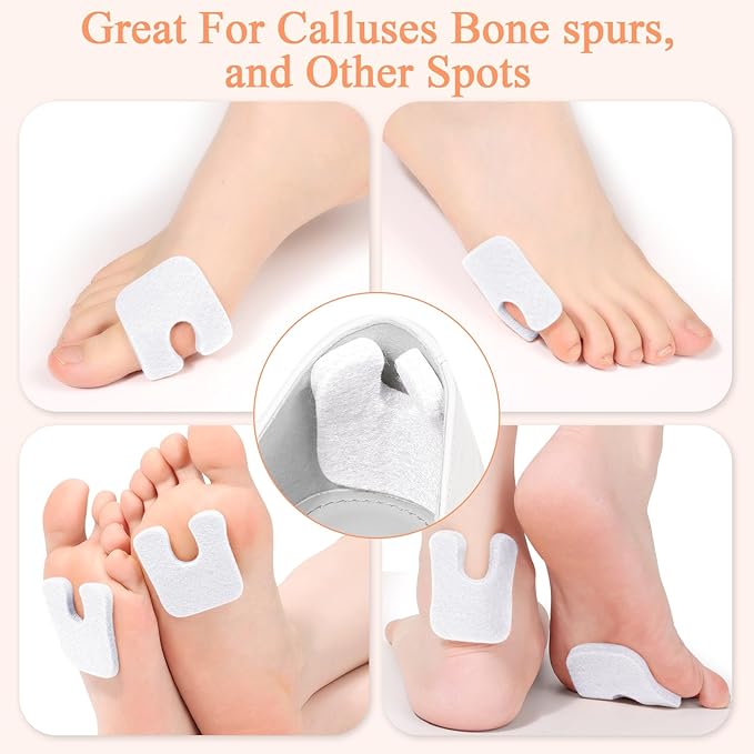 72 Pcs Callus Cushions for Feet - Soft, U Shape Metatarsal Pads for Pain Relief - Adhesive Coin Pads Protect Calluses from Shoes Rubbing - For Women & Men