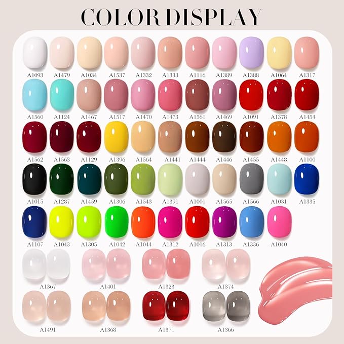 Double Rhythm 0.50 OZ Gel Polish Hema Free Same Color Same Bottle Golden Round Translucent Neutral Natural Milky 15 ML Jelly UV Polish Art DIY at Home (Pastel Blue-C1124)