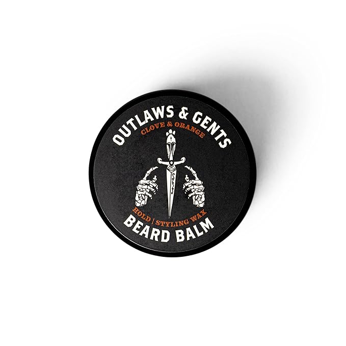 Outlaws & Gents Grooming Co. Orange and Vanilla Beard Balm - All-Natural Beard Care Product for Men - Conditions and Styles Beard & Reduces Itchiness