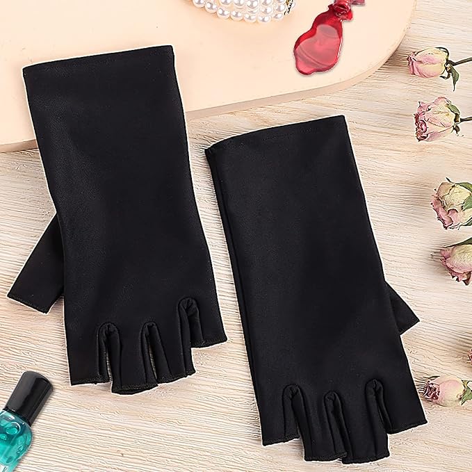 Pimoys UV Gloves for Gel Manicures UPF50+ Fingerless UV Light Protection Gloves for Gel Nails Manicure
