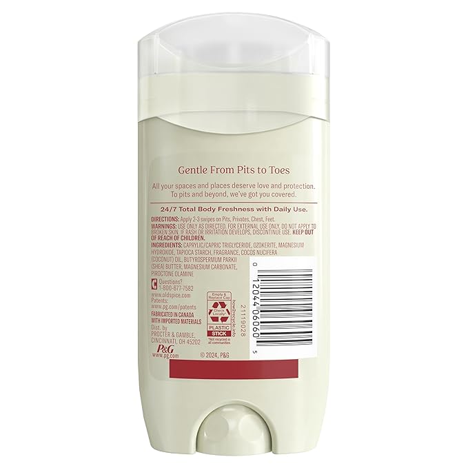 Old Spice Whole Body Deodorant Stick for Men, Aluminum Free, Fiji Scent, 24/7 Odor Protection, 24/7 Lasting Freshness, Dermatologist Tested, Gentle on Skin, Safe to Use All Over, 3.0 oz