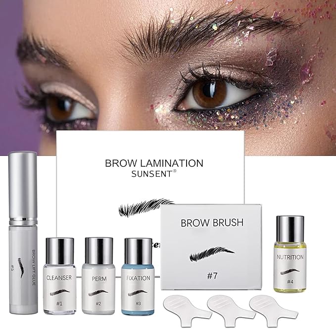 Eyebrow Lamination Kit – DIY Brow Lift Kit& Styling Kit for Fuller, Natural-Looking Brows, At-Home Salon Results, Easy to Use and Lasting