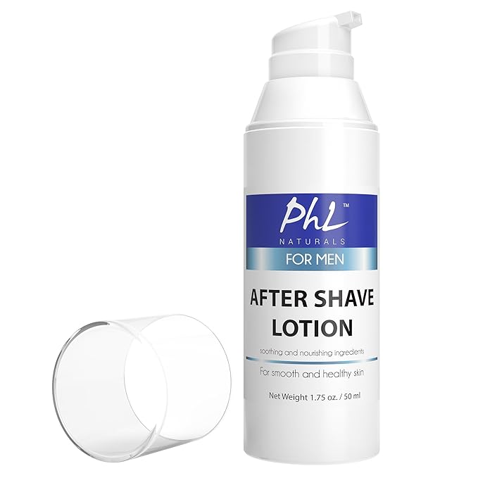PHL Naturals Unscented Aftershave for Men – Fragrance-Free, Alcohol-Free After Shave Lotion for Sensitive Skin – Soothes, Prevents Razor Burn, Moisturizes – 1.75 oz