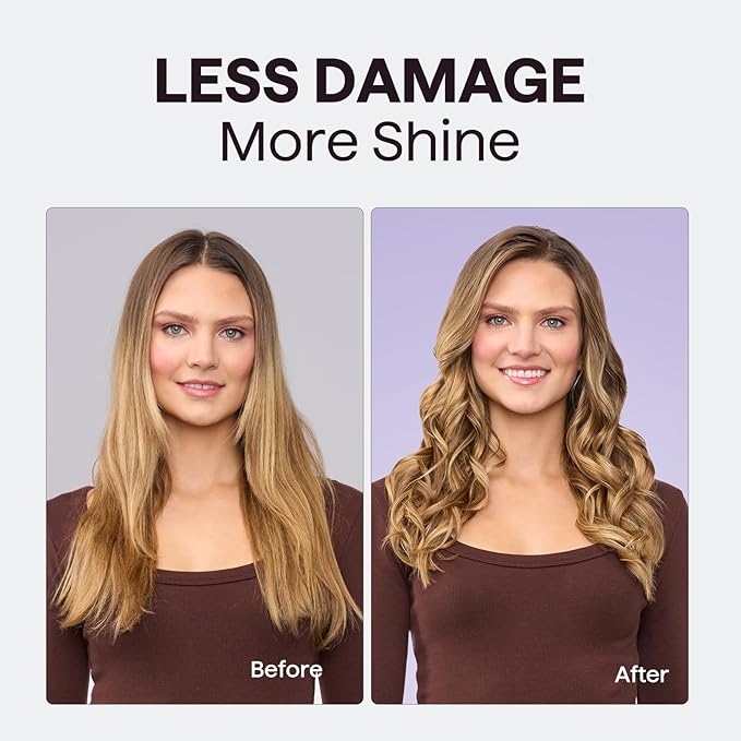 Wavytalk 5 in 1 Curling Iron,Curling Wand Set with Curling Brush and 4 Interchangeable Ceramic Curling Wand(0.5”-1.25”),Instant Heat Up,Include Heat Protective Glove & 2 Clips (Purple)