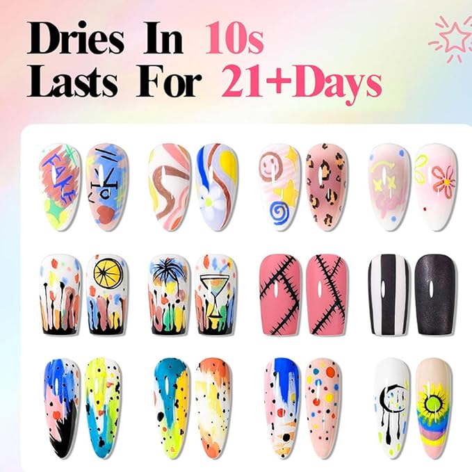 Nail Art Pens 0.5 mm Fine Tip Nail Art Markers Graffiti Dotting Nail Polish Pens 12 Colors Acrylic Paint Nail Art Pen Set for Women Girls DIY Nails Decoration Supplies