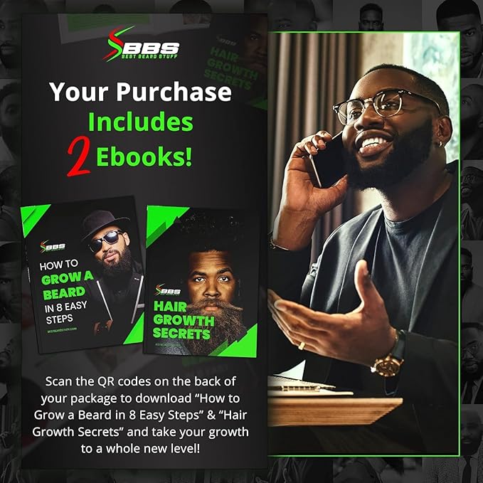 Biotin Beard Balm for Men - 2X Thickening for Beard and Mustache - Organic Mustache Wax with Castor Oil & Meadowfoam – Hydrating Facial Hair Growth Balm & Leave-In Conditioner