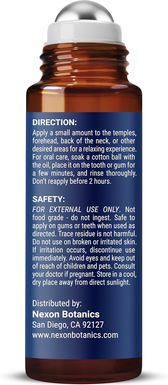 Clove Essential Oil Roll On 10 ml - Pre-Diluted Blend Roller for Skin, Teeth & Aromatherapy - Ready to Use - Made from Pure & Natural Oils - Nexon Botanics