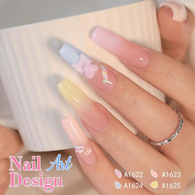 Double Rhythm 0.50 OZ Translucent Gel Polish Same Color Same Bottle Sheer Pastel Neutral Natural Milky 15 ML Jelly UV Nail Art DIY at Home (Blue-A1624)