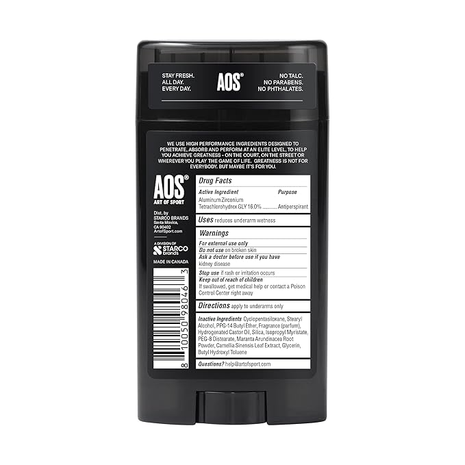 Art of Sport Men’s Antiperspirant, Eucalyptus, Made with Natural Botanicals, Made for Athletes, Victory Scent, 2.7 Ounce (Pack of 2)