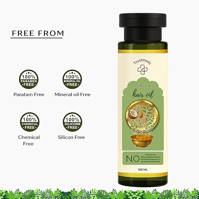 10-Herb Ayurvedic Hair Oil – Herbal Oil Blend for Healthy Hair Growth, Scalp Nourishment & Hair Strengthening, Lightweight Daily Use Oil for All Hair Types, 100ml