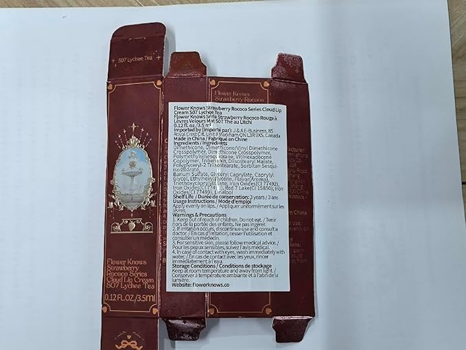 Flower Knows Strawberry Rococo Cloud Lip Cream,Long Lasting Rosy Terracotta Matte Lipstick,Hydrating Lip Stain,Transfer & Smudge Proof Velvet Liquid Lipstick for Girl&Women,0.12 Fl Oz(S07 Lychee Tea)