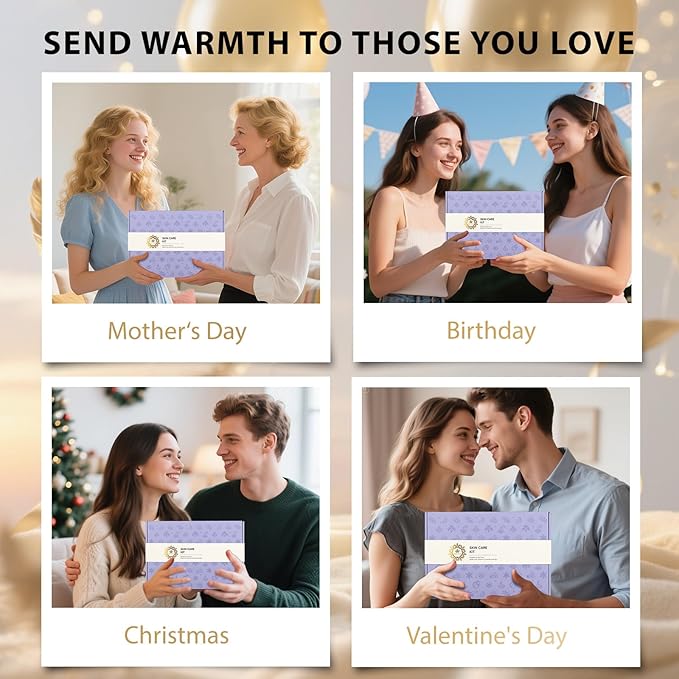 Valentines Day Gifts for Women, 30Pcs Skin Care Set, Bath & Body Gift Set, Face Cream, Essential Oil, Scented Candle, Serum, Lavender Scented, Spa Birthday Gifts, Mother's Day Gift, Christmas