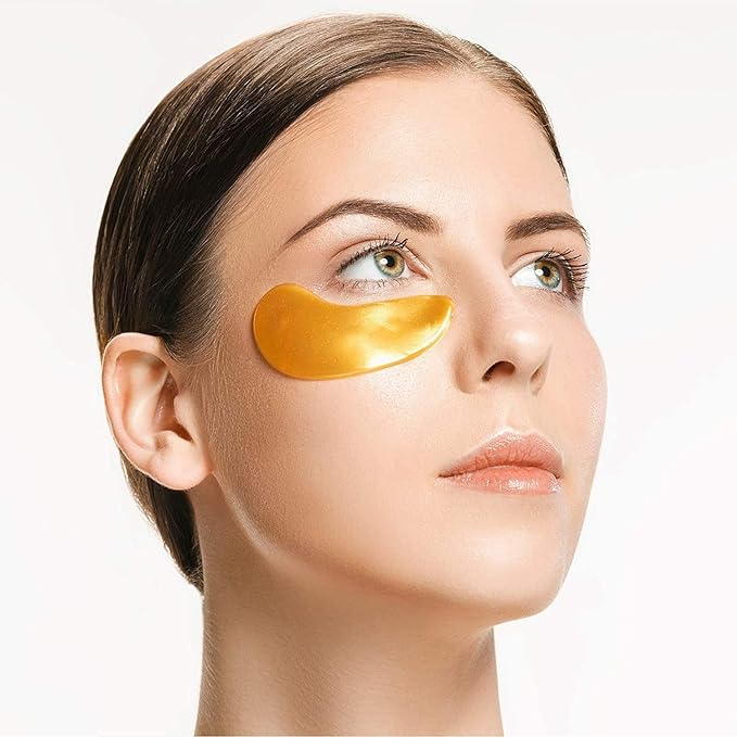 REVITALE 24k Gold Under Eye Collagen Patches, Reduce Puffy Eyes & Dark Circles, Illuminate Tired Eye Masks - Firms, Brightens, Energises (Packets - 30 Pair)