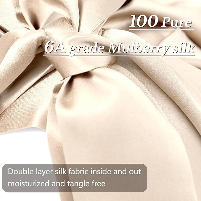DAISYSILK 100 Pure Mulberry Silk Hair Bonnet for Sleeping Silk Hair Wrap for Women
