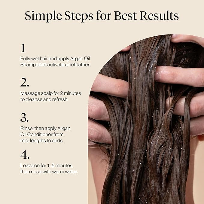 Kitsch Repairing Argan Oil Liquid Shampoo for Men and Women with Terabond™ – Argan Oil for Hair, Repairs & Renews Damaged, Weak, & Brittle Hair – Color-Safe, Clean Hair Care, Made in USA – 12 oz