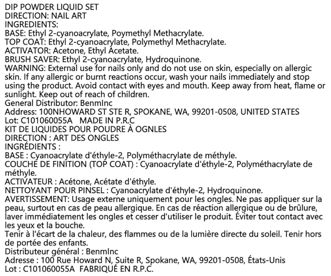 AZUREBEAUTY Dip Powder Liquid Set 15ml/0.5oz 8 Pcs Dipping Base Activator and Top Coat Brush Saver Nail File Necessary Tools for Dip Kit No Lamp Needed