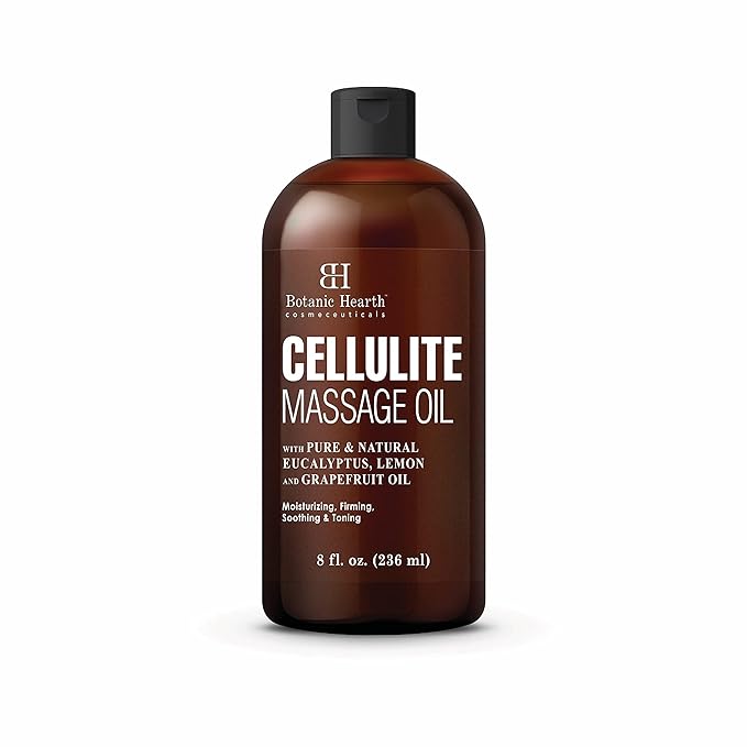 Botanic Hearth Massage Oil |Refreshing, Relaxing Massage Oils for Muscle Relaxing & Joint Comfort | Made with Natural Oils | for All Skin Types, for Men & Women | Cellulite Oil 8 Fl Oz