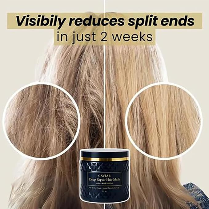 Korean Caviar Hair Mask - Deep Repair (16.9 Fl.Oz / 500ml) Moisture Treatment Hair Masque Hair Mask for Dry Damaged Hair and Growth, Damaged Hair Rescue, Healthy, Shiny Hair in Just 3 Minutes (1 jar)