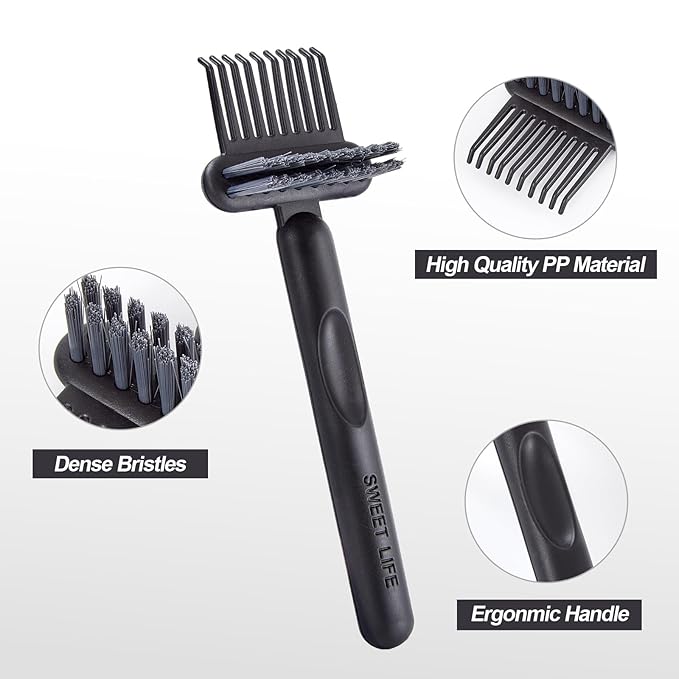 Boar Bristles Hair Brush for Women and Men, Detangling Hair Brush for Smoothing Massage Add Shine, Nylon&Boar Bristles Detangler brush for Hair Healthy (Cleaner-2PcsBlackWhite)