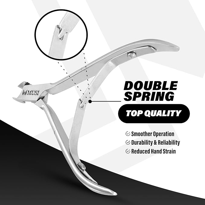 MUSI Cuticle Cutter & Nail Nipper - Durable, Stable & Super Sharp Stainless Steel, Precision Jaw Dead Skin Remover for Fingernails & Toenails, Manicure & Pedicure