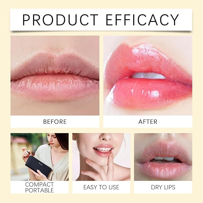 Gold Flake Color Changing Lip Balm - 24H Moisturizing & Hydrating - Vegan Tinted Lip Care - Gently Nourishes, Smooths Lip Lines & Brightens Lips - Sheer Rosy Tint for All Skin Tones, Men & Women