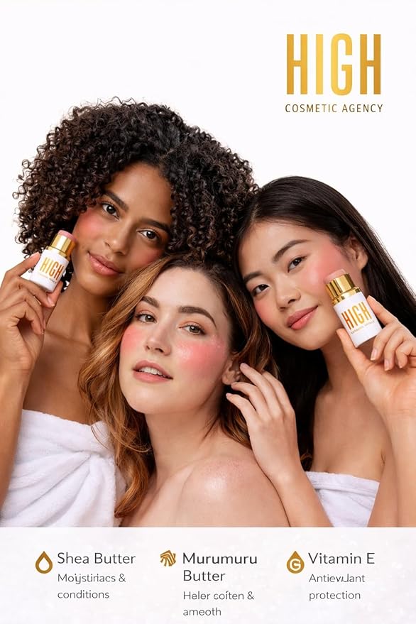 Highlighter stick, Second-Skin Glow, Delicate Pearlescent Finish, Seamless Blend, Long-Wear, Lightweight, Non-Cakey, Sheer(Highlighter Light,) High Cosmetic Agency