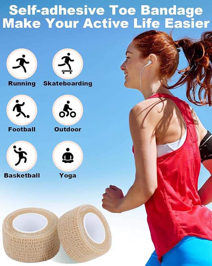 10 PCS Toenail Bandages Women Men for Toe Protector, Toe Caps & Toe Covers Bandages Set for Missing Falling Off Toenail, Toe Cushions for Pain Relief, Ingrown Toenail Treatment