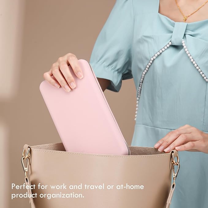 FVION Zipper Makeup Brushes Bag For Travel, Large Silicone Makeup Brush Holder, Make Up Brushes Pouch Case for Makeup Tools - Pink