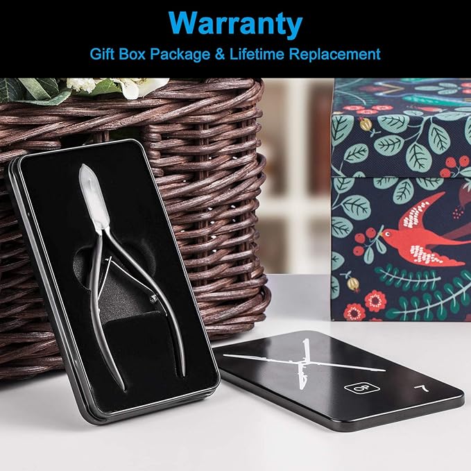 Cuticle Nippers Cuticle Trimmer Remover Clippers Stainless Steel Cutter Extremely Sharp Scissors Manicure Tool Nail Care, opove X7 Black