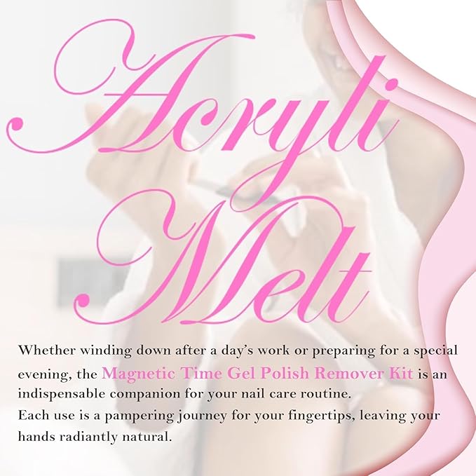 Gel Polish Remover Refill Kits for Nails, Holiday Gifts for Women Girls Nail Polish Remover Set with 10PCS Soak Off Caps & Nail Buffer Block - Quickly Removes Poly Gel & Acrylic Nails (Pink Short)