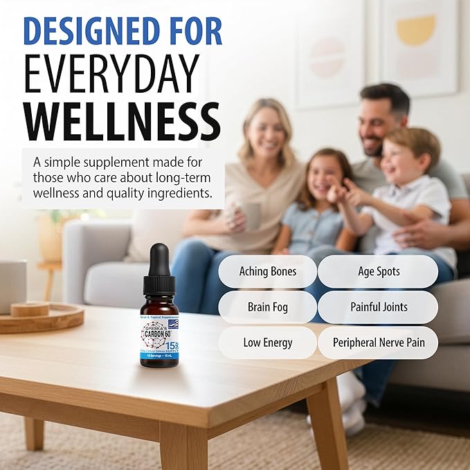 Greska's Carbon 60 in Organic Sunflower Oil - 15 Day Supply - Solvent-Free C60 Antioxidant Formula for Cellular Support, Vitality, Focus & Overall Wellness (10ml)