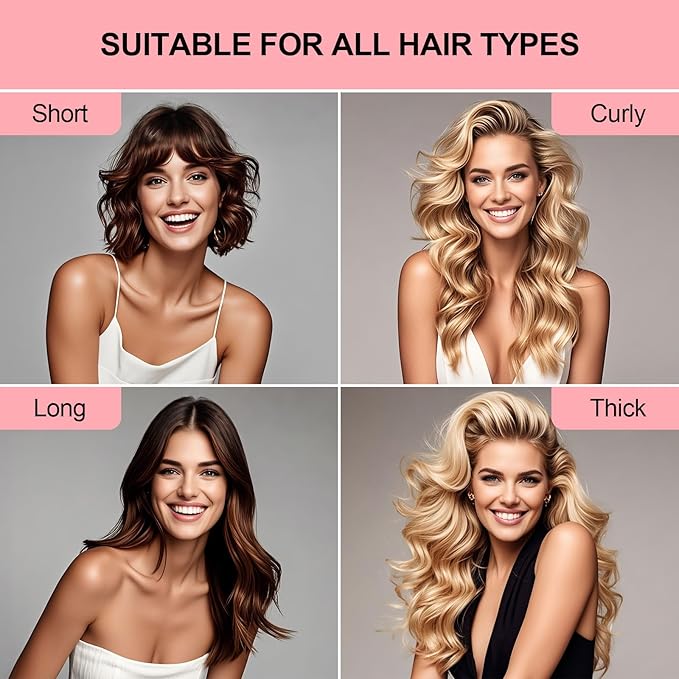 Heatless Curls Overnight Set - Jumbo Overnight Hair Curlers to Sleep In, Soft Velvet Hair Rollers for Women, No Damage Curls Styling Tools 6pcs