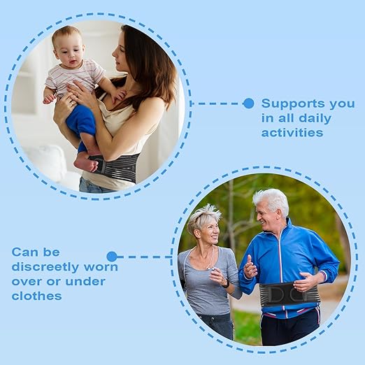 Back Brace for Lower Back Pain Relief, Lumbar Support Belt for Men&Women for Work, Breathable Back Support Belt with 6 Flexible Spring, 2 Elastic Bands For Sciatica, Herniated Disc, Scoliosis (Small)