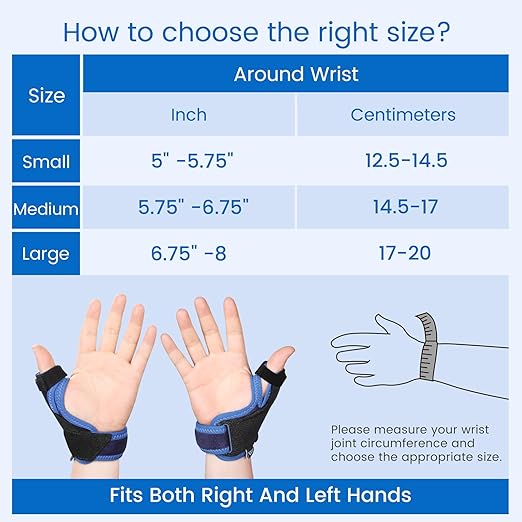 Velpeau Thumb Wrist Support Brace, CMC Thumb Spica Splint for Arthritis Pain, De Quervains Tenosynovitis, Trigger Thumb, Tendonitis, Sprain, Fits Both Left or Right Hands (Plastic Insert Version, S)