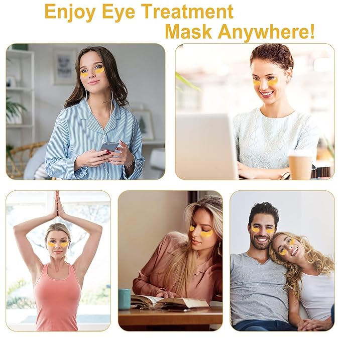 LAVONE Eye Mask - 30 Pairs 24K Gold Under Eye Patches Skin Care Products-Eye Masks Skincare for Dark Circles and Puffiness,Reduce Wrinkles and Fine Lines,for Women and Man