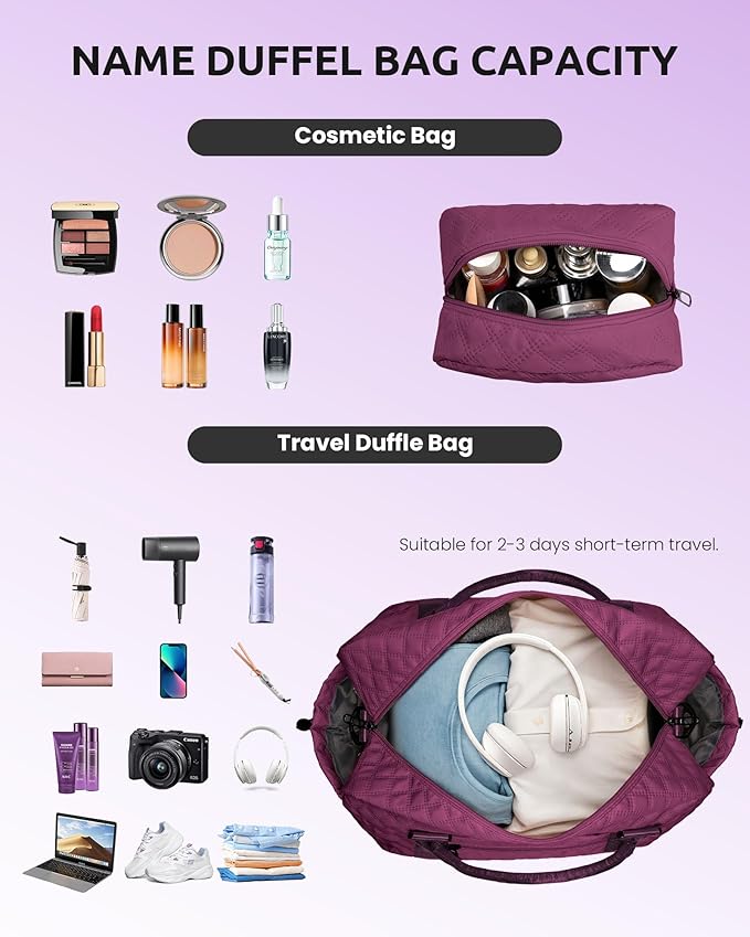 Easter Gift-Stuff for Girls 10-12-Initial Travel Bag with Shoe Compartment, Personalized Weekender Bag, Monogram Overnight Bag for Women, Letter Girls Travel Bag with Makeup Bag (Letter C)