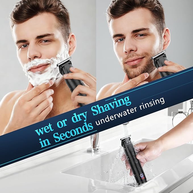 6-in-1 Men's Grooming Kit, Cordless Beard Trimmer & Hair Clipper for Men with Nose Hair Trimmer & Mustache Trimmer Attachments, Waterproof USB Rechargeable Personal Care Set, Gifts for Men
