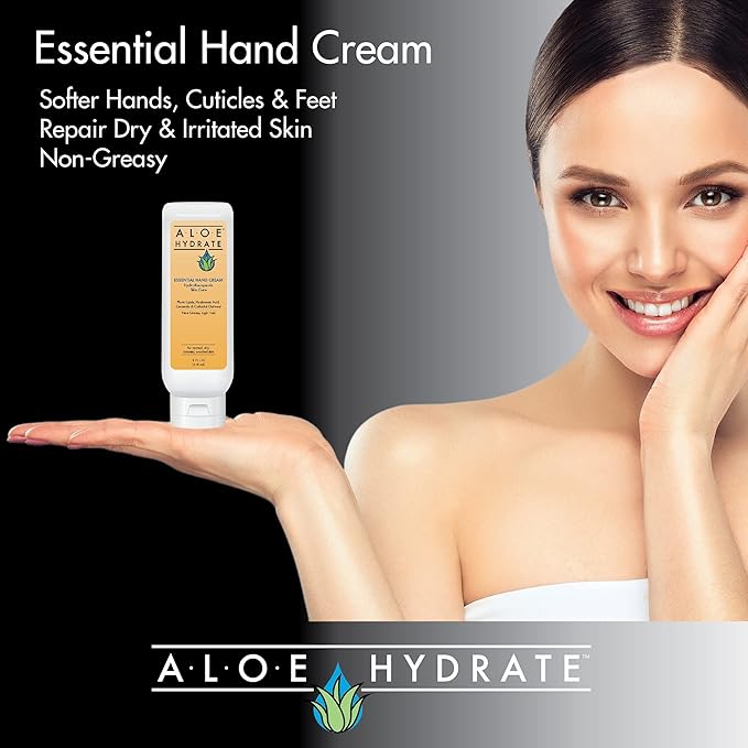 Essential Hand Cream, Working Hands to Repair, Soften & Smooth Dry Hands & Feet, Cuticles & Cracked Skin. Non-Greasy Hand Lotion: Aloe, Oatmeal, Ceramide, Hyaluronic acid, Jojoba Oil, Squalane Oil