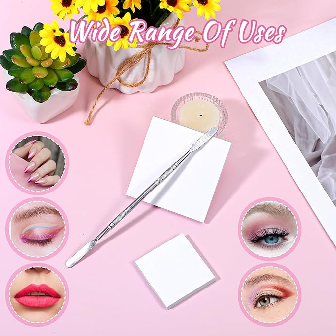 150 Sheets Nail Art Palette Paper, 3 Sizes Disposable Nail Polish Palette Paper with Stainless Stirring Rod Waterproof Makeup Mixing Palettes Papers for Makeup Nails Gel Mixing Home Salon