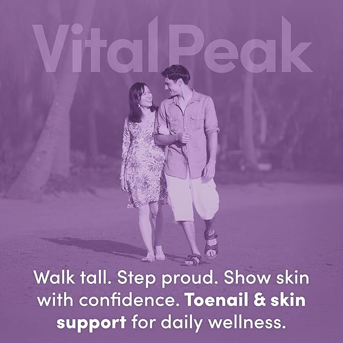 Vital Peak® Toenail Peak - Healthy Nail Support Supplement - Promotes Gut Health & Immune Function - with Olive Leaf Extract, Sweet Wormwood, Oregano, Garlic & More - Gluten-Free - 60 Capsules