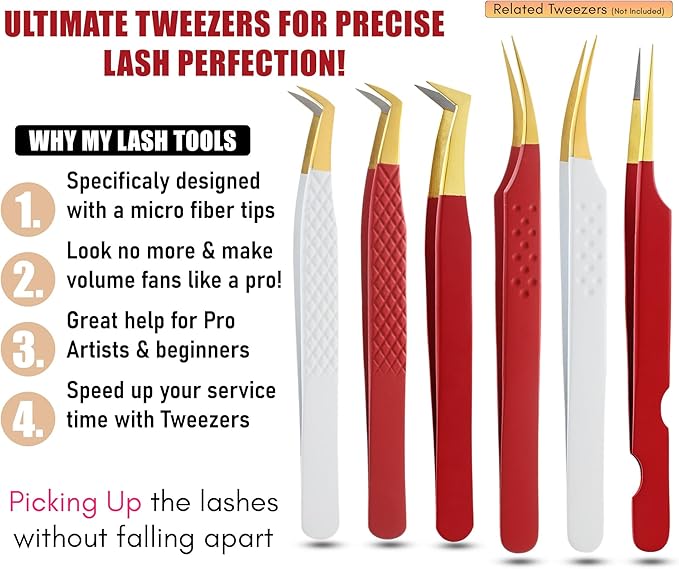 My Lash Tools New Isolation Lash Tweezers For Eyelash Extensions Best for Individual Isolation & Classic Lashes Japanese Stainless Steel Lightweight Precision Lashing Twisers (CEC-JP/05)
