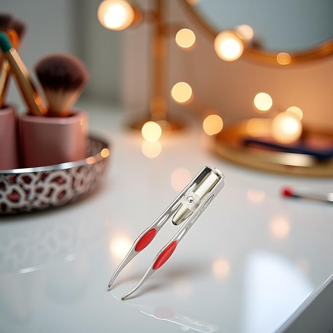 Tweezer With LED Light For Hair Removal Makeup Tool Eyebrow Eyelash Tweezers,Lash Trimmer,Round Trimmer,Brow Tools,Hair Tweezers,Ingrown For Tweezer