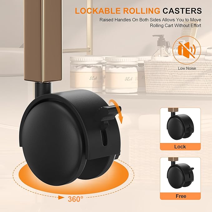 Salon Rolling Trolley with Lockable Wheels Barber Cart with Storage Drawer Mobile Hair Station Cabinet for Beauty Makeup Esthetician Spa Massage (White Marble-one Shelf-Two-Drawers)