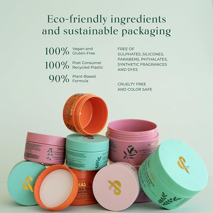 SHAZ & KIKS Ultra Hydrating Turmeric Shampoo | Deeply Moisturizing for Dry, Itchy, Flaky or Sensitive Scalp | Ayurvedic Turmeric & Kokum Butter | Natural, Vegan, Sulfate-Free, Color-Safe | 90ml