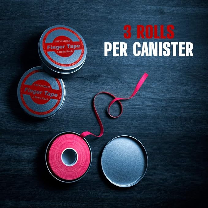 FRESINIDER Finger Tape - Strong Athletic Tape | 0.3” x 45 Feet (9 Pack) Tin Set | No Sticky Residue | for Rock Climbing, BJJ Jiu Jitsu, Grappling, Judo, MMA, Rock Climbing and Martial Arts (Pink)