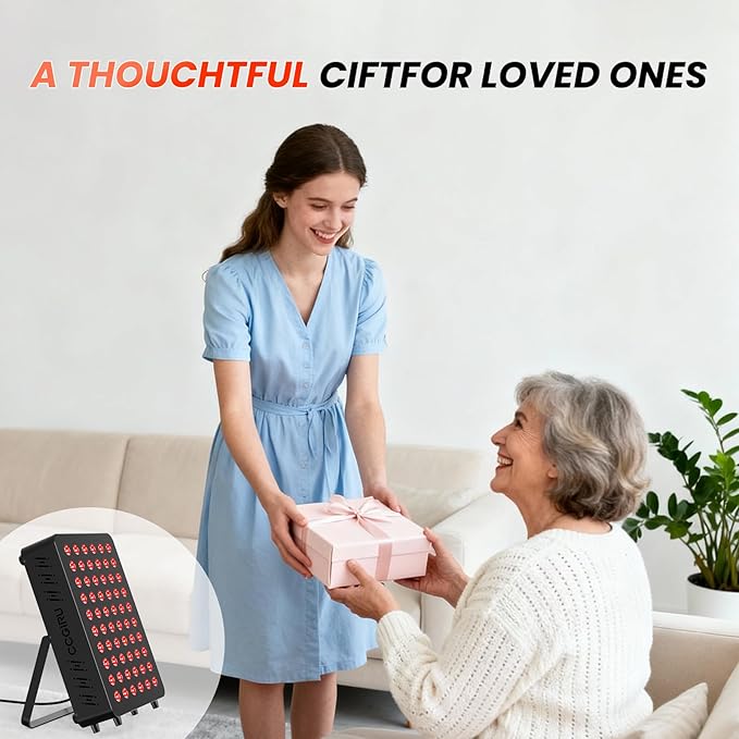 Red Light Therapy for Face & Body, 60 Dual Chip LEDs,660nm 850nm Near Infrared Light Therapy Panel, Flicker Free Clinical Grade Panel for Energy, Pain, Skin, Recovery, Performance