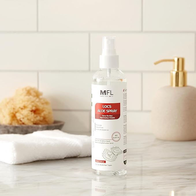 Made For Locs Vegan Aloe Refresher Spray | Hydrating Moisturizer for Locs & Dreadlocks, Natural Hair Care | Nourishing Locs Spray with Aloe Vera, 8 oz